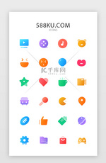 多色渐变面型矢量icon图标