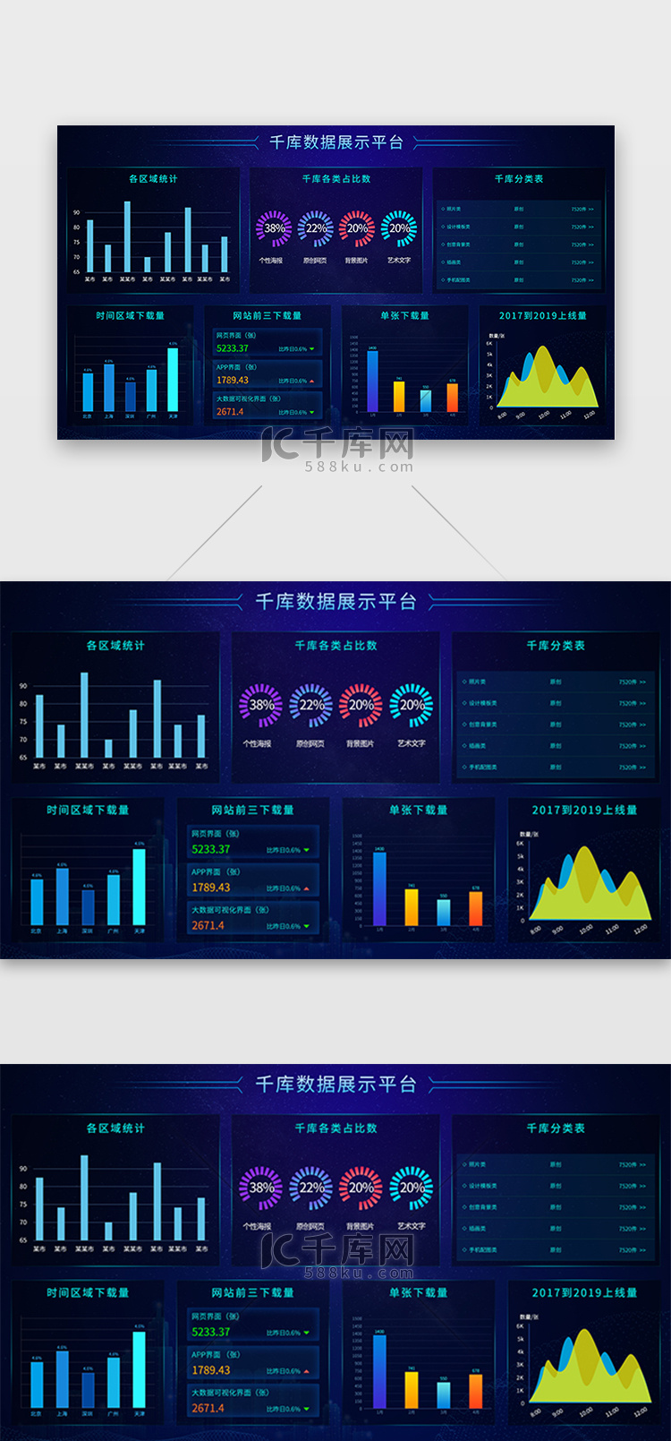 蓝紫色简约大气数据展示平台