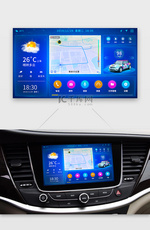 科技蓝色扁平化车载界面