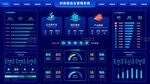 大数据可视化 大屏网页 首页 后台科技感 3D立体图标黑色 蓝色仪表盘 3D图标