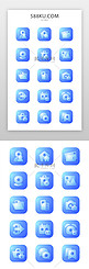 磨砂矢量图标毛玻璃蓝色icon