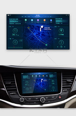 科技蓝色扁平化车载界面