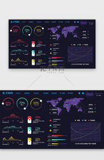 科技感深色系后台数据可视化页面
