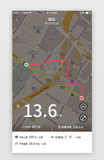 绿色运动手环App骑行轨迹页导航