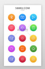 翻新app扁平化彩色图标