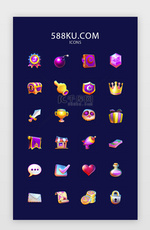 彩色拟物魔幻游戏矢量图标icon
