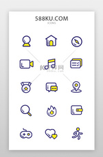 手机实用icon线面结合多色手机实用图标