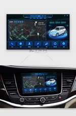 科技蓝色扁平化车载界面