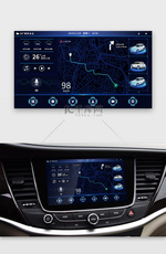 科技蓝色扁平化车载界面