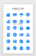 渐变蓝色金融理财保险icon