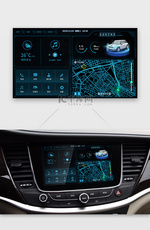 科技蓝色扁平化车载界面