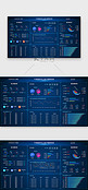 深蓝色数据可视化界面首页
